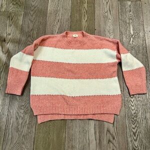 Striped Pink and White Women's Sweater